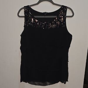 Apt. 9 Black Sequin Embellished Blouse Size Large